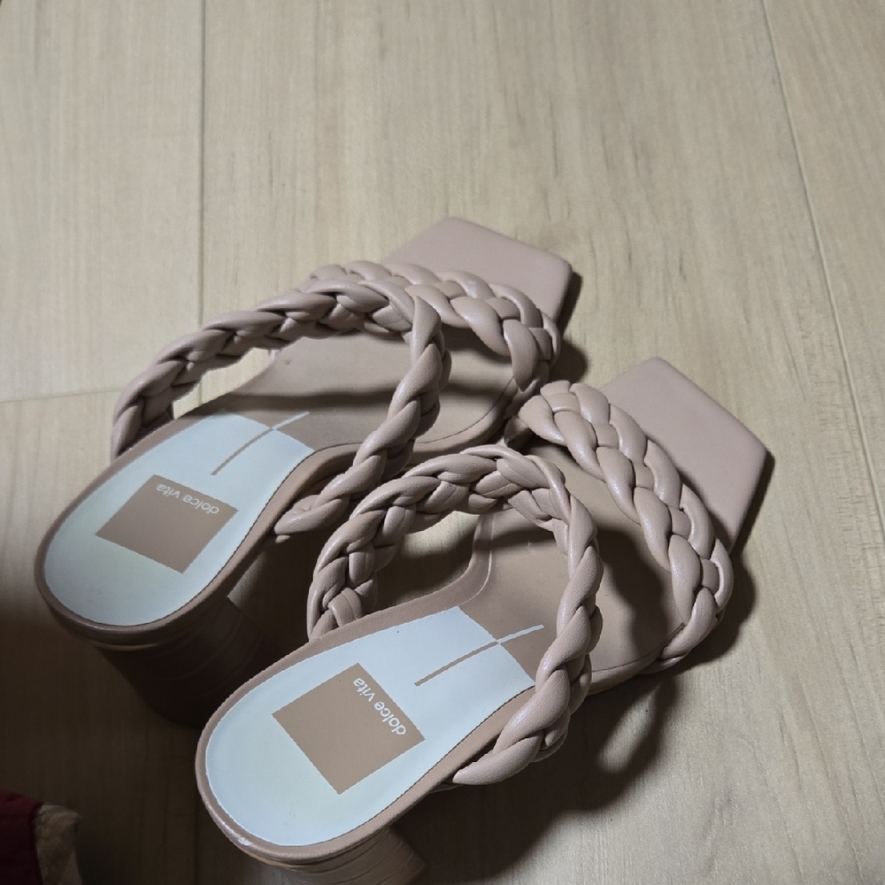 Dolce Vita Braided Strap Sandals in Beige